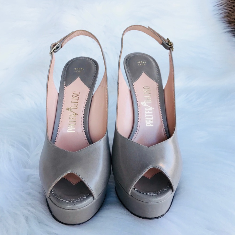 Palter Deliso Icon Dove Grey Platform PeepToe Heel